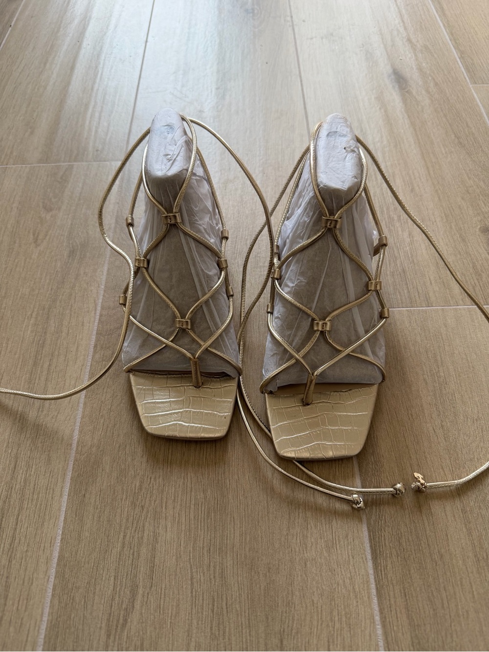 Sam Edelman Women's Lace-Up Strappy Sandals in Cream